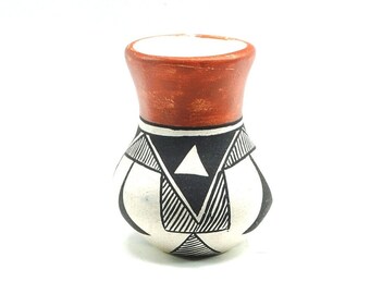 Acoma Pottery Small Vase Signed A Corpuz Handmade Vintage Native American
