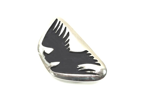 Native American Overlay Sterling Silver Eagle Bel… - image 3