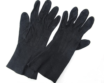 Glovers Guild Black Genuine Kid Leather Dress Gloves Women's Size 6 Vintage
