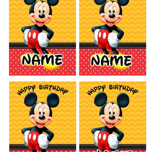 Red Mickey Mouse Condiments Labels Instant Download Printable - Etsy