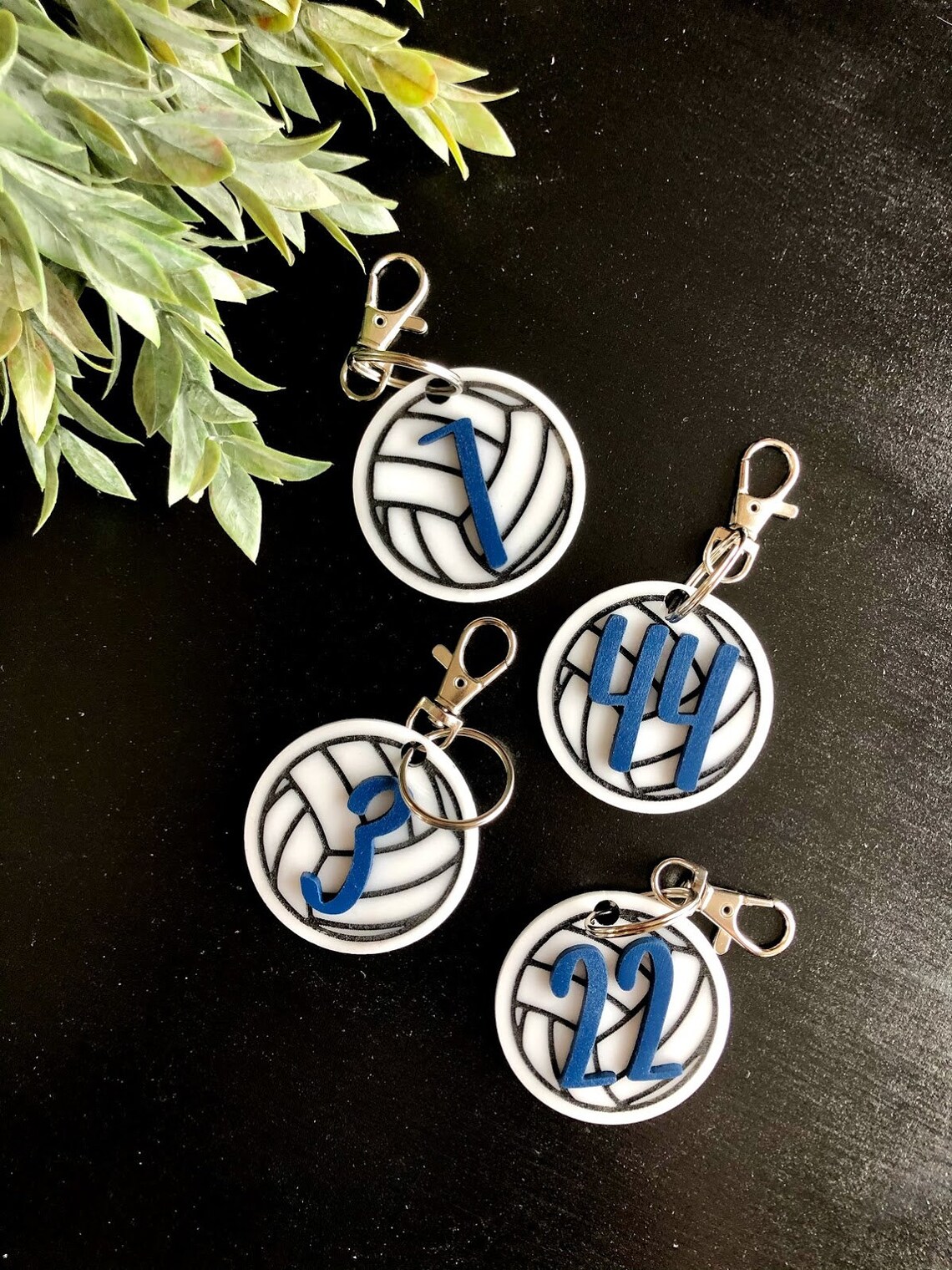 Volleyball Acrylic Keychains Custom Keychain Number Etsy