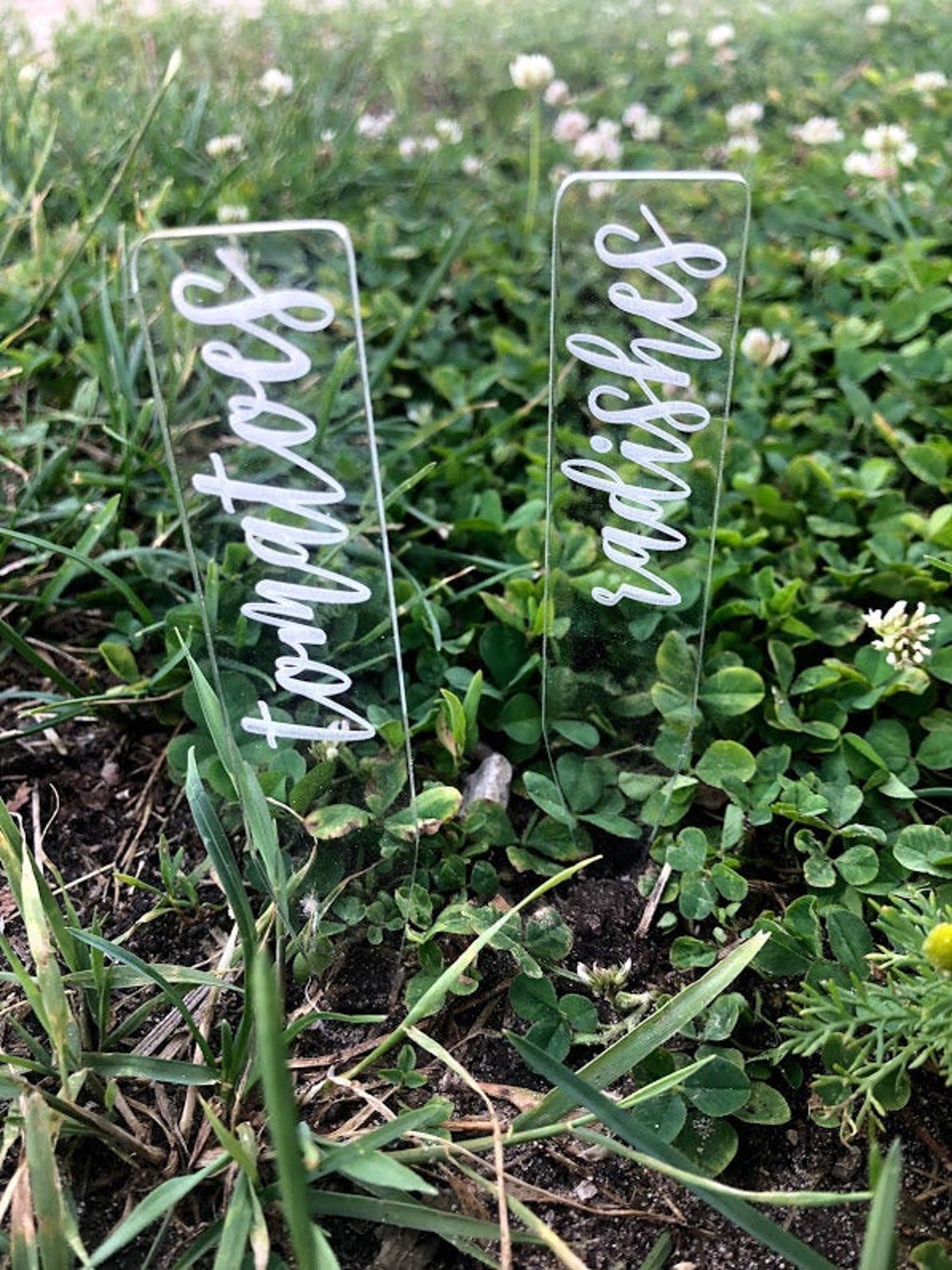Acrylic Garden Flags Laser engraved garden markers tabs | Etsy