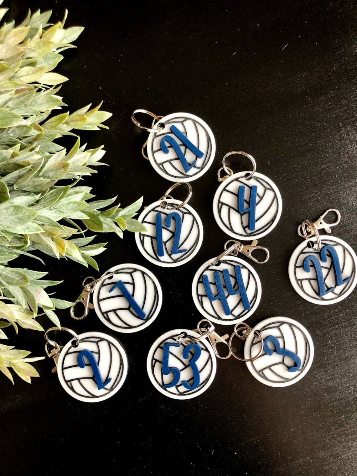Volleyball acrylic keychains custom keychain number Etsy