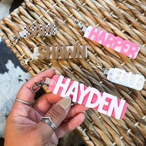 Acrylic Name Keychain | Backpack Name Keychain | Back to School Keychain