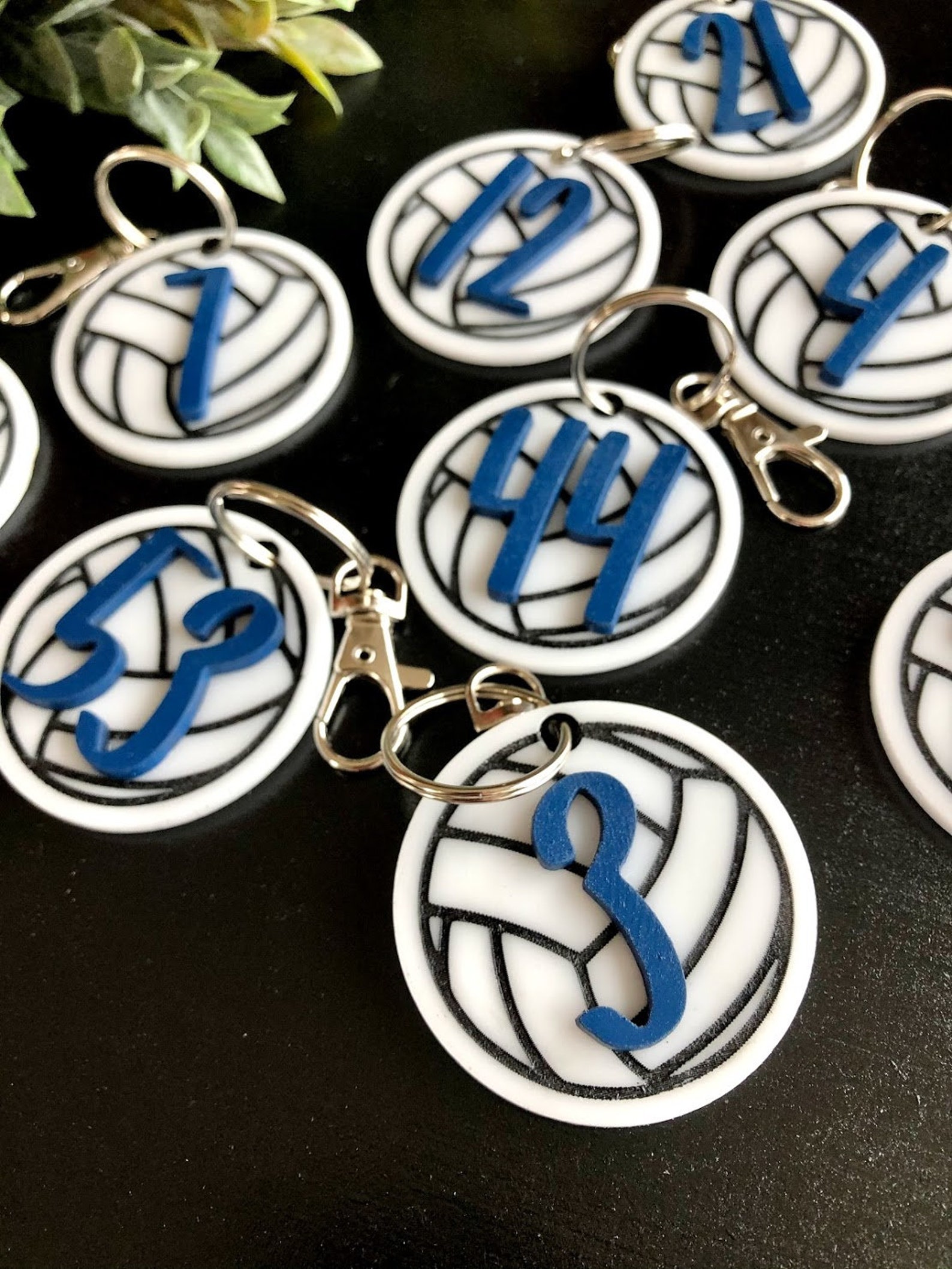 Volleyball Acrylic Keychains Custom Keychain Number Etsy