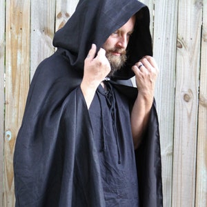 Hooded linen Cloak