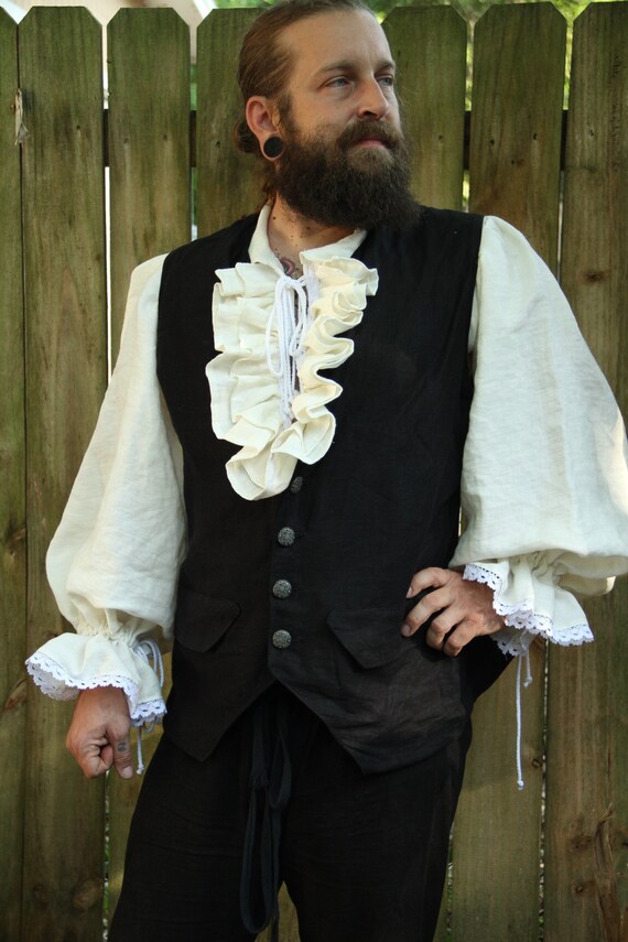 black and white ruffle shirt