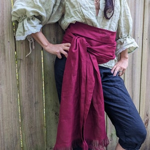 Long and wide Linen sash