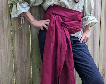 Long and wide Linen sash