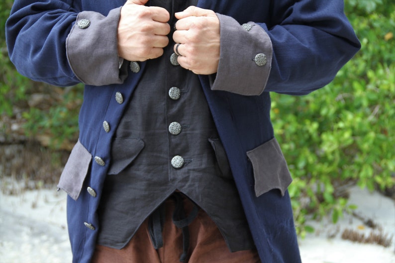Damask male Long Pirate Waistcoat main image 1