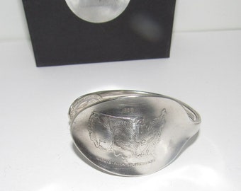 Pulsera presidencial con mango de cuchara coleccionable, regalo para aficionados a la historia, joyería de plata vintage personalizada, joyería de plata de Luisiana