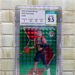 Graded Trae Young Prizm Card Trae Young groen mozaïek CSG 9.5 basketbalkaart cadeau voor Atlanta Hawks-fan gratis verzending overal ter wereld