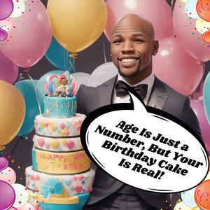 Grappige Floyd Mayweather-verjaardagskaart Digitale Floyd Mayweather-verjaardagskaart Boksen-verjaardagskaart wordt geleverd met gratis deelbare live-afbeelding MP4