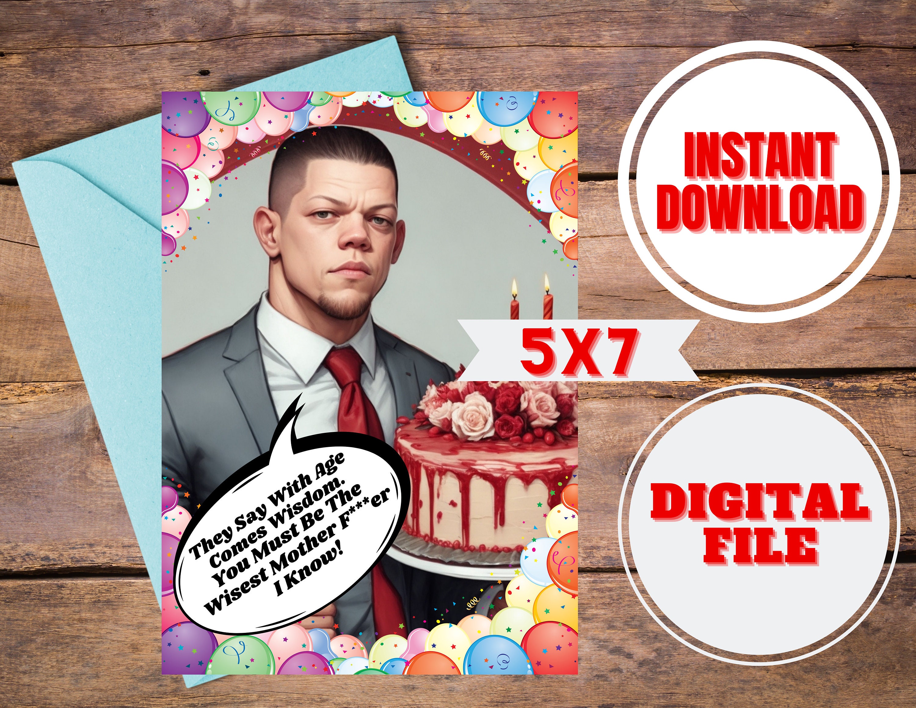 Funny Nate Diaz Birthday Card Funny Greeting Card UFC Fan Birthday Card MMA Fan Birthday Card Digital Nate Diaz Card Free Live Picture MP4