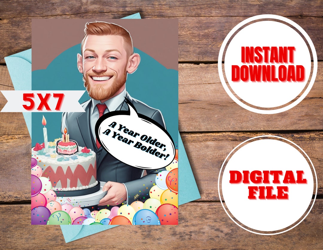 Digital Conor Mcgregor Birthday Card Motivational Birthday Card UFC