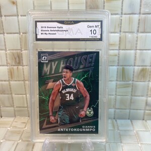 Carte Giannis Antetokounmpo graduée My House Donruss Optic GMA 10 Carte Giannis Antetokounmpo de basket-ball Livraison gratuite partout dans le monde
