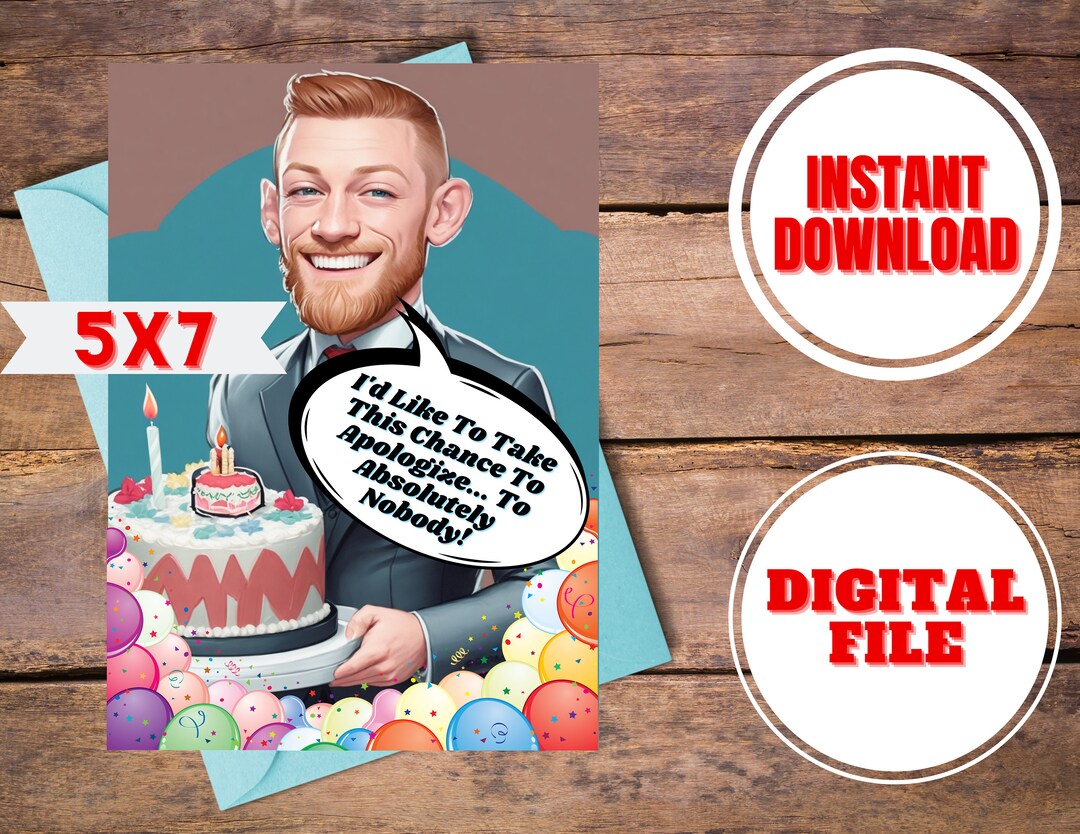 Funny Conor Mcgregor Birthday Card Conor Mcgregor Digital - Etsy