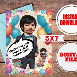 Digitale grappige Manny Pacquiao-verjaardagskaart Grappige verjaardagskaart Boksfan verjaardagskaart Pacquiao fan verjaardag gratis deelbare live foto MP4
