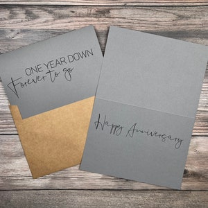 Un anno è passato, per sempre / Biglietto di auguri per il primo anniversario per marito / moglie / Felice anniversario