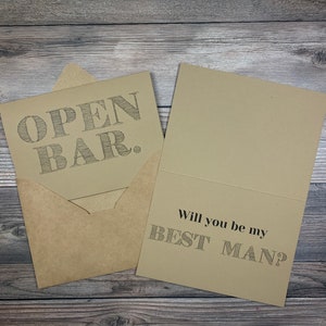 Open Bar, Vuoi Essere il Mio Testimone/Sposo? Biglietto di Proposta