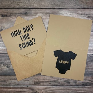 How Does This Sound | Grandma | Grandpa | Pregnancy Announcement Card For Parents