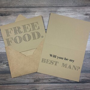 Free Food, werden Sie mein Trauzeuge Vorschlag Karte sein