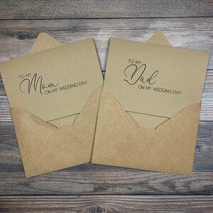 Tarjetas para mi mamá y mi papá en el día de la boda, juego de 2