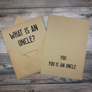 Qu'est-ce qu'un oncle | vous êtes un oncle | Faire-part de grossesse pour frère