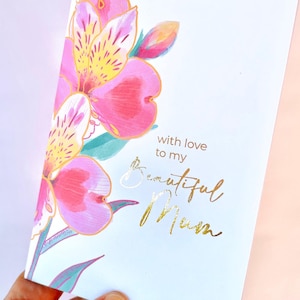 Mother's Day Personalised Card | Foil card | Mum's birthday Card | Personalised Greeting Card | Birthday Card | Lilly Illustration