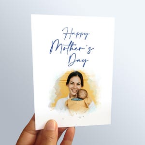 Personalised Mothers Day Card | Custom Foil Happy Birthday Mum Card  | Photo Greeting Card | Foil Hand lettered Card
