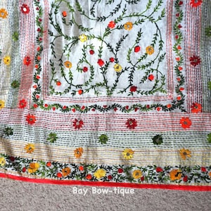 Phulkari dupatta, Chanderi silk dupatta, Fulkari dupatta, Indian dupatta, Multicolor Dupatta, Pakistani dupatta, Hand embroidered dupatta