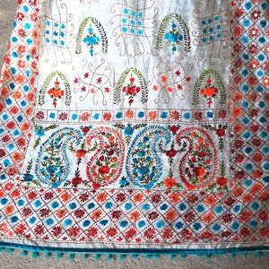 Phulkari dupatta, Chanderi silk dupatta, Fulkari dupatta, Indian dupatta, Blue Dupatta, Pakistani dupatta, Hand embroidered dupatta