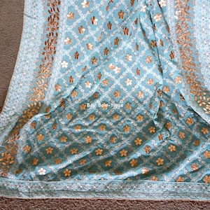 Lucknowi dupatta, Chikankari dupatta, Gotta patti dupatta, Blue dupatta, Georgette dupatta, lehenga dupatta, Embroidered dupatta