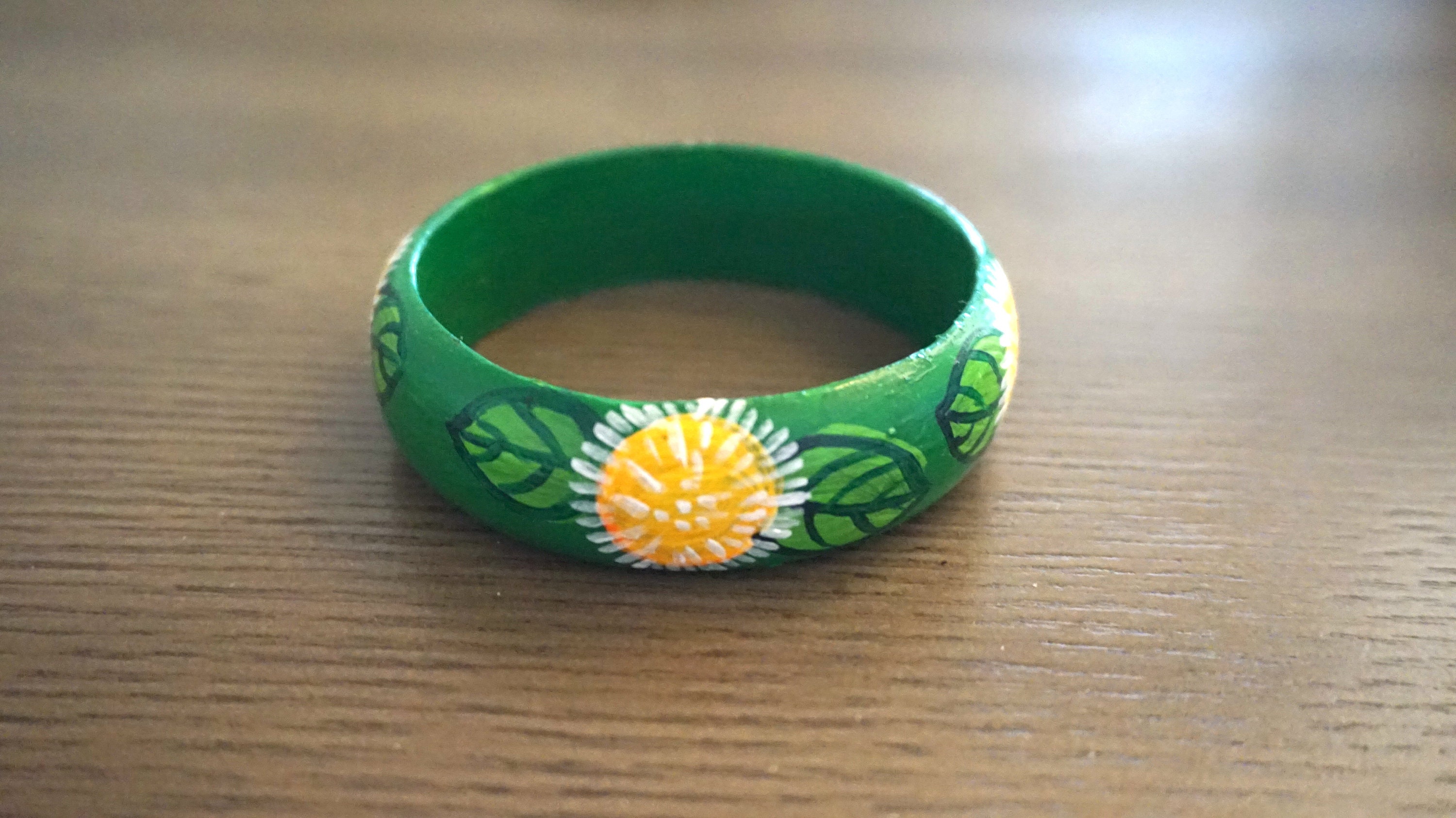 Wood bracelet wooden bracelet Jasmine flower bracelet Green Etsy