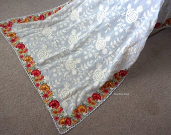 Embroidered Floral Georgette Dupatta: Bridal Chunri