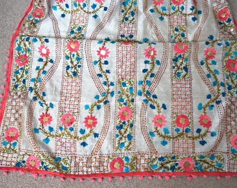 Phulkari dupatta, Chanderi silk dupatta, Fulkari dupatta, Indian dupatta, Multicolor Dupatta, Pakistani dupatta, Hand embroidered dupatta