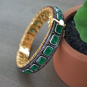 Openable bracelet, Openable bangles, Indian kada, Openable Victorian kada, Indian bangles, Golden bracelet, Elegant bracelet, Gift for her