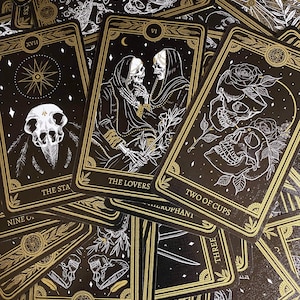 Jeu complet de cartes de tarot The Marigold | Jeu de tarots | Tirage intuitif | Lecture intuitive | Sorcellerie | Paganisme | Lecture de tarot