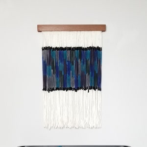 Dip Dye Wall Hanging | Modern Fiber Art | Framed Textile Wall Art | "NIGHT SKY"