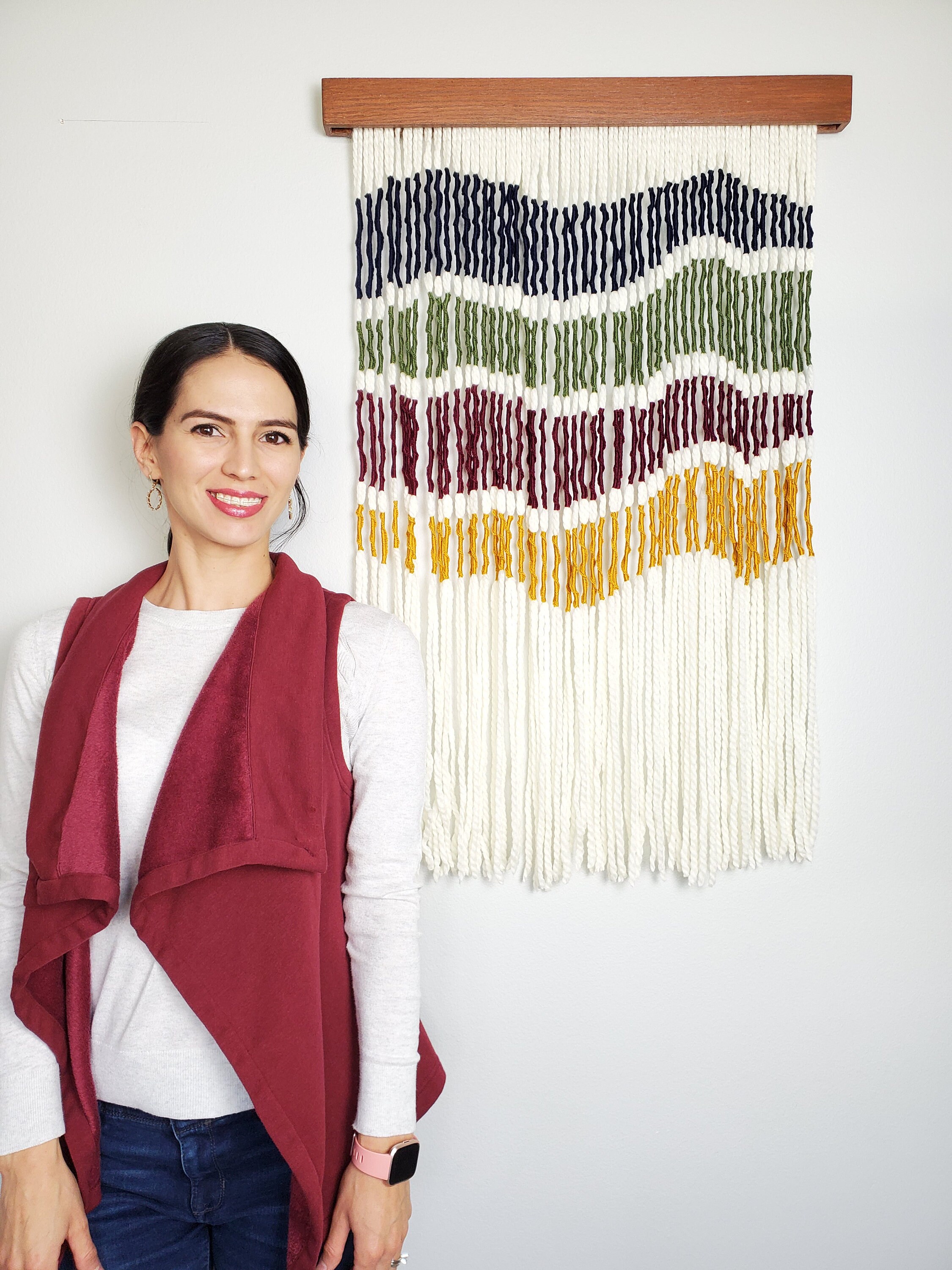 Boho Chic Wall Hanging Vertical Wall Decor Modern Fiber Etsy