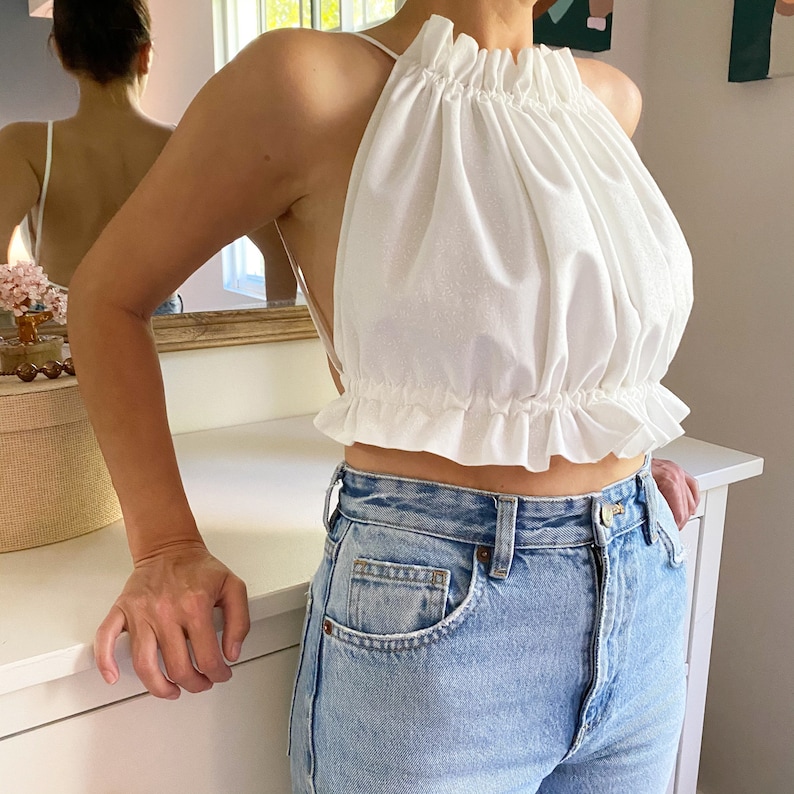 Ruffle Crop Top Pattern Crop Top Digital Pattern PDF Sewing - Etsy
