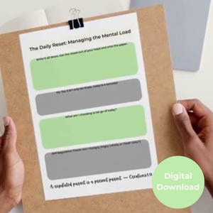 Reset del carico mentale giornaliero, lista delle cose da fare della mamma, pianificatore per la disfunzione esecutiva, strumento di autoregolamentazione, organizzatore giornaliero basato sulla psicologia.