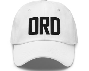 ORD Airport Code Hat Embroidered Hat Dad Hat Chicago Illinois Travel Gift Baseball Cap Airbnb Host Gift