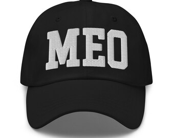 MEO Airport Code Geborduurde Vader Hoed OBX Outer Banks North Carolina Coastal Esthetic College Varsity Letter Baseballcap Baseballpet