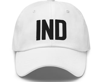 IND Airport Code Hat Embroidered Hat Dad Hat Indianapolis Indiana Travel Gift Baseball Cap Airbnb Host Gift