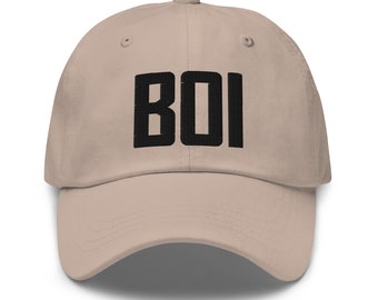 BOI Airport Code Hat Embroidered Hat Dad Hat Boise Idaho Travel Gift Baseball Cap Airbnb Host Gift