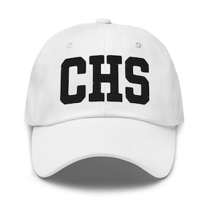 Boné de beisebol bordado com código do aeroporto CHS Carolina do Sul Charleston SC Lowcountry Coastal Aesthetic College Varsity Letter