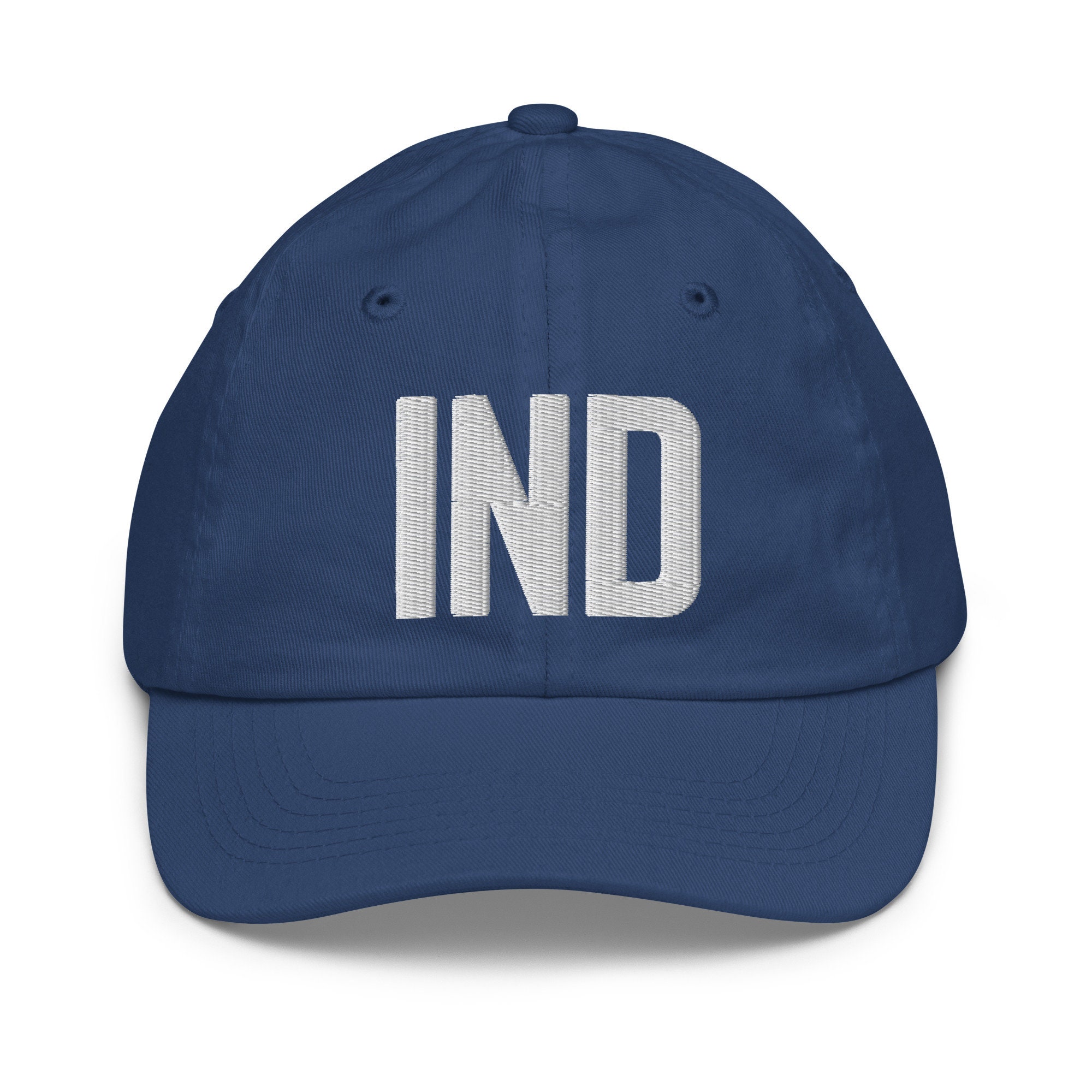 IND Airport Code Hat Youth Hat Embroidered Hat Indianapolis Indiana Travel Gift Baseball Cap Airbnb Host Gift City Hats