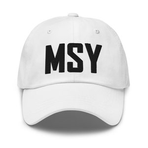 MSY Airport Code Hat Bordado Sombrero papá Sombrero Nueva Orleans Louisiana Regalo de viaje Gorra de béisbol Airbnb Regalo anfitrión