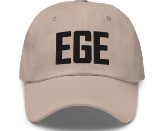 EGE Airport Code Hat Embroidered Hat Dad Hat Vail Colorado Gifts Arapahoe Basin Travel Gift Ski Gifts Baseball Cap